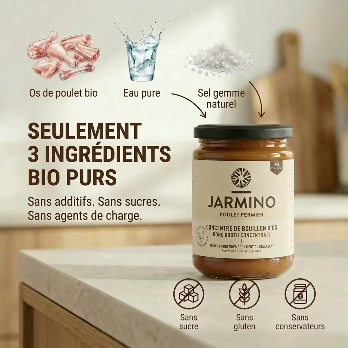 Concentré de bouillon d'os de poulet (200g) - Image 3